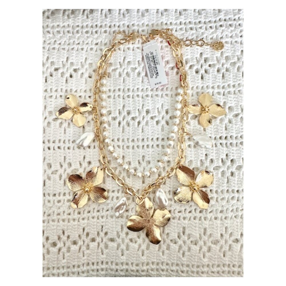 NWT Lilly Pulitzer Via Flora Necklace Gold - Picture 3 of 4